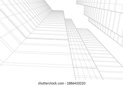 modern architectural building project 3d rendering and illustration 
