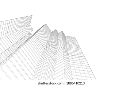 modern architectural building project 3d rendering and illustration 