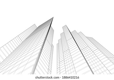 modern architectural building project 3d rendering and illustration 
