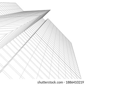 modern architectural building project 3d rendering and illustration 