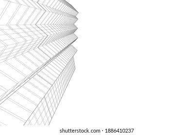 proyecto de construcción de arquitectura moderna 3d de representación e ilustración 
