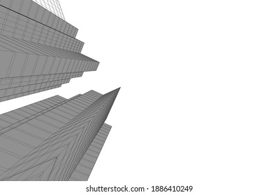 modern architectural building project 3d rendering and illustration 