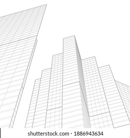 proyecto arquitectónico moderno vector 3d  