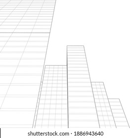 modern architectural building project vector 3d  