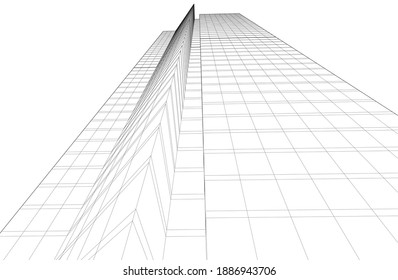 modern architectural building project vector 3d  