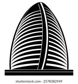 Modern Architectural Building Vector Illustration Printable Design