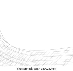Modern architectural design concept linear background 3d view