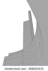 Modern architectural design concept linear background 3d view