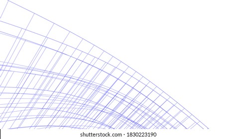 Diseño arquitectónico moderno concepto de fondo lineal vista 3d
