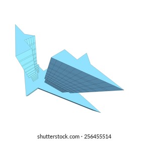Modern architectural drawing. Architecture background. Skyscraper building