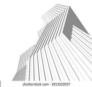 Modern architectural drawings 3d illustration