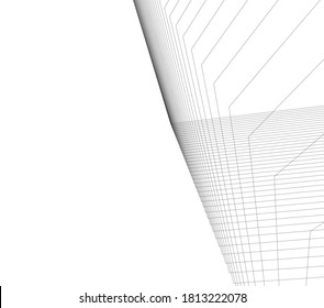 Modern architectural drawings 3d illustration