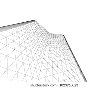 Modern architectural drawings 3d illustration