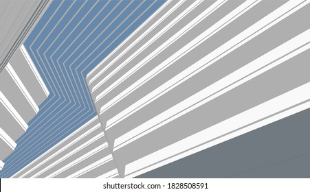 Modern architectural drawings 3d illustration