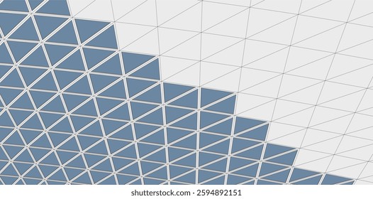 Modern Architectural Facade with Geometric Triangular Grid Pattern – 3D Render of Futuristic Building Structure