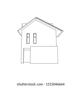 Modern Architectural House Sketch 3D illustration