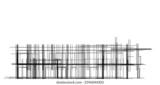 Modern Architectural Sketch – Abstract Residential Design	
