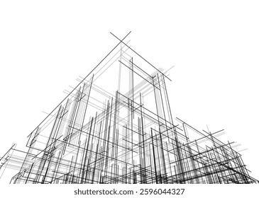 Modern Architectural Sketch – Abstract Residential Design	
