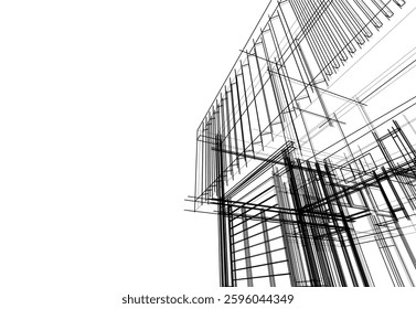 Modern Architectural Sketch – Abstract Residential Design	
