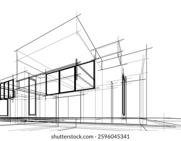 Modern Architectural Sketche – Abstract Residential Design	