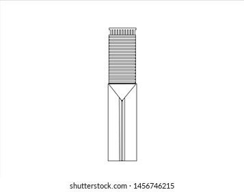 Modern Architectural Vector Illustration with Black and White Lines of Geometric Shape