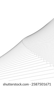 Modern Architectural Wireframe. Futuristic Skyscraper Perspective