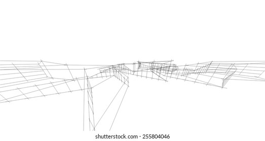 Modern architecture. 3d building