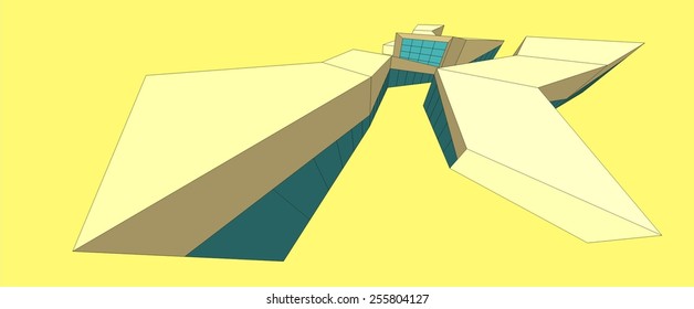 Modern architecture. 3d building