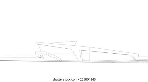 Modern architecture. 3d building