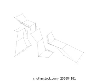 Modern architecture. 3d building