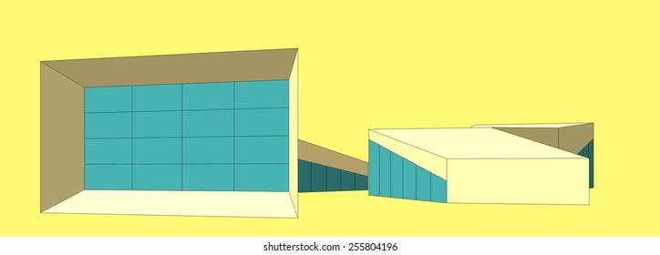 Modern architecture. 3d building