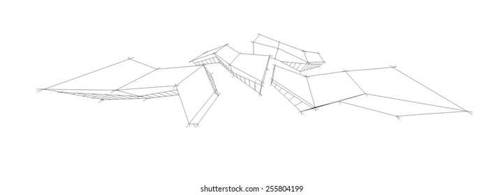 Modern architecture. 3d building