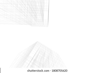 Moderne Architektur 3d. Bau von Gebäuden