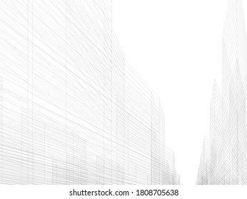 Modern architecture 3d. Building construction