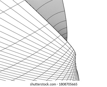 Arquitectura moderna 3d. Construcción de edificios