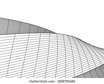 Arquitectura moderna 3d. Construcción de edificios