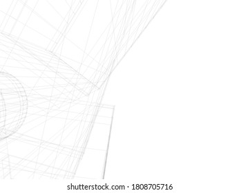 Modern architecture 3d. Building construction