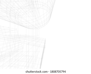 Arquitectura moderna 3d. Construcción de edificios