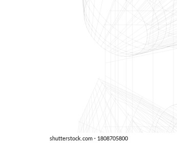 Modern architecture 3d. Building construction