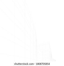 Modern architecture 3d. Building construction