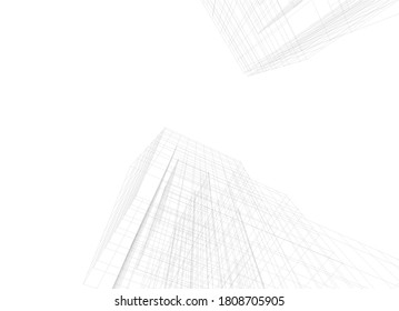 Arquitectura moderna 3d. Construcción de edificios