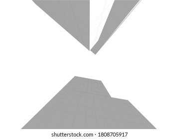 Arquitectura moderna 3d. Construcción de edificios