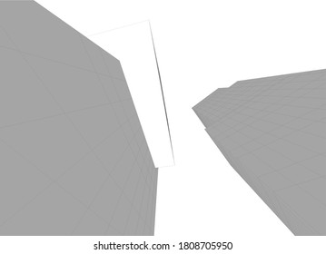Modern architecture 3d. Building construction