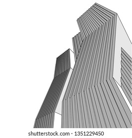 modern architecture 3d vector