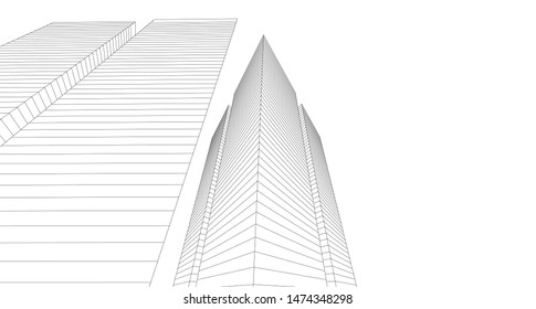modern architecture abstract 3d illustration