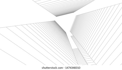 modern architecture abstract 3d illustration