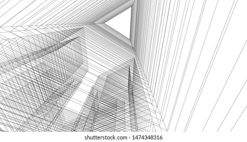 modern architecture abstract 3d illustration