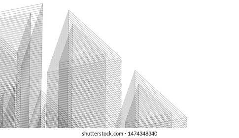 modern architecture abstract 3d illustration