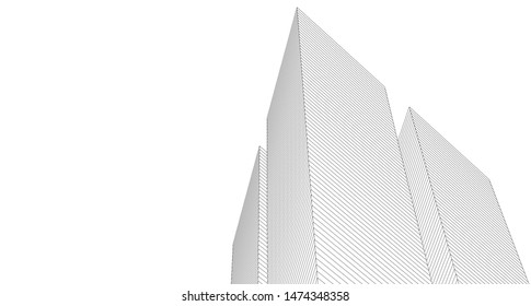 modern architecture abstract 3d illustration