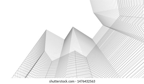 modern architecture abstract 3d illustration